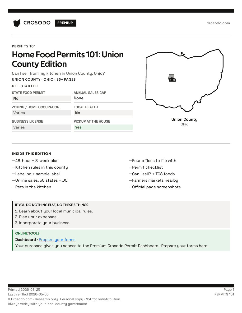 Permit Guide 101 cover for Union County