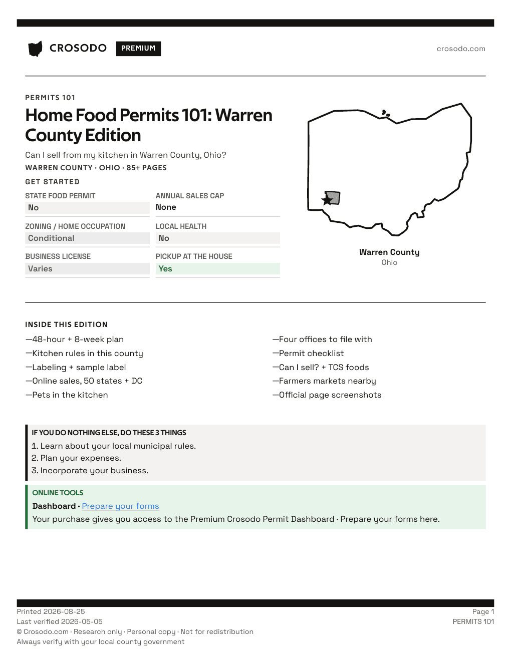 Permit Guide 101 cover for Warren County