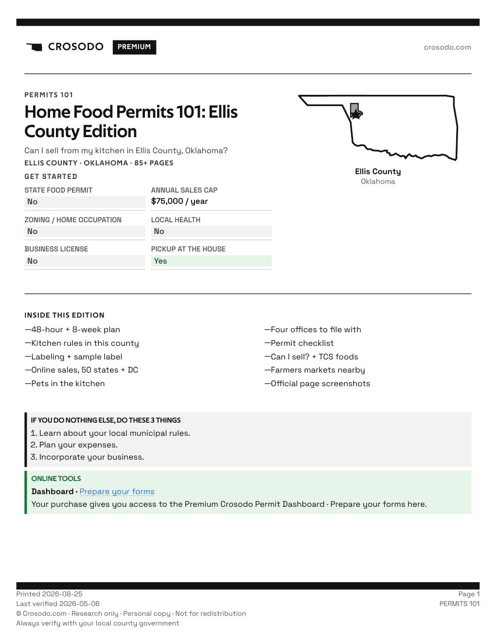 Permit Guide 101 cover for Ellis County