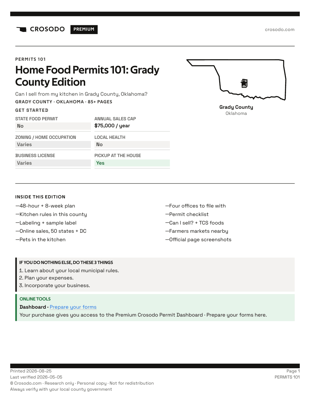 Permit Guide 101 cover for Grady County