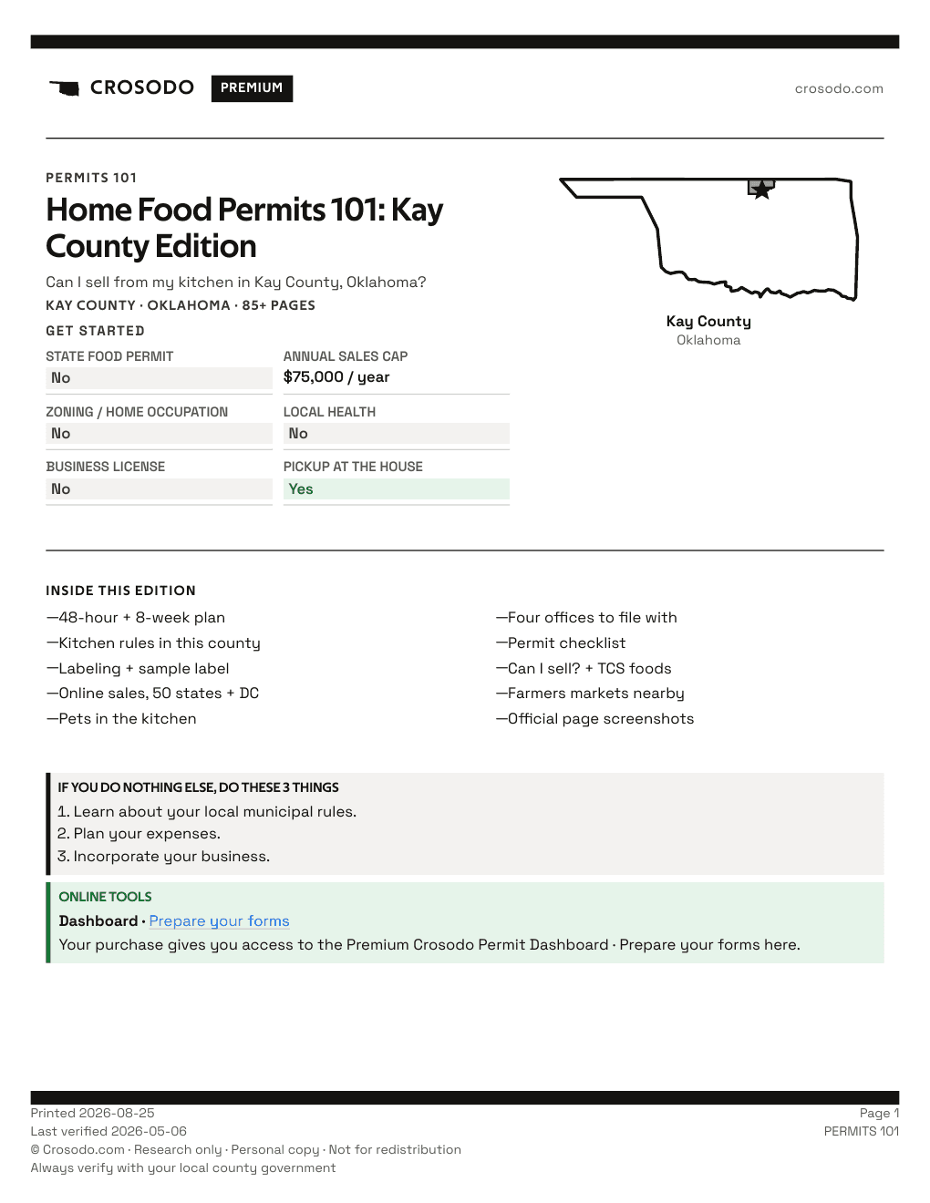 Permit Guide 101 cover for Kay County