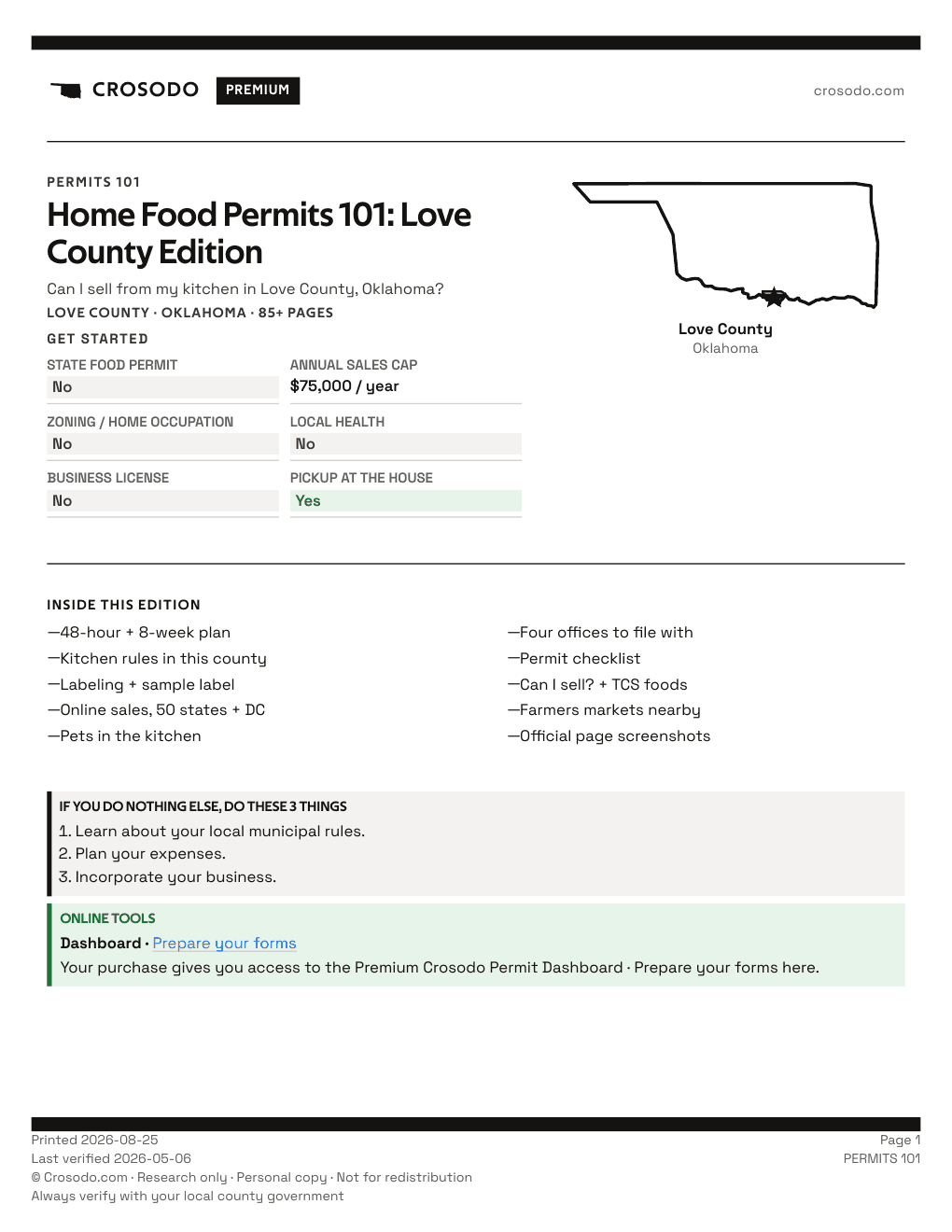 Permit Guide 101 cover for Love County