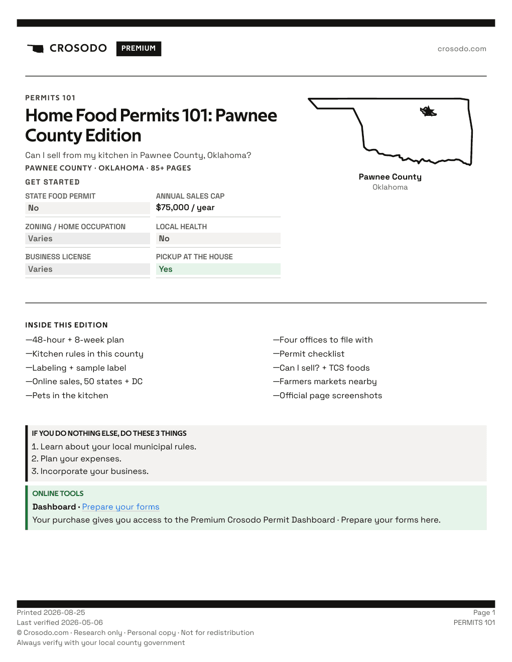 Permit Guide 101 cover for Pawnee County
