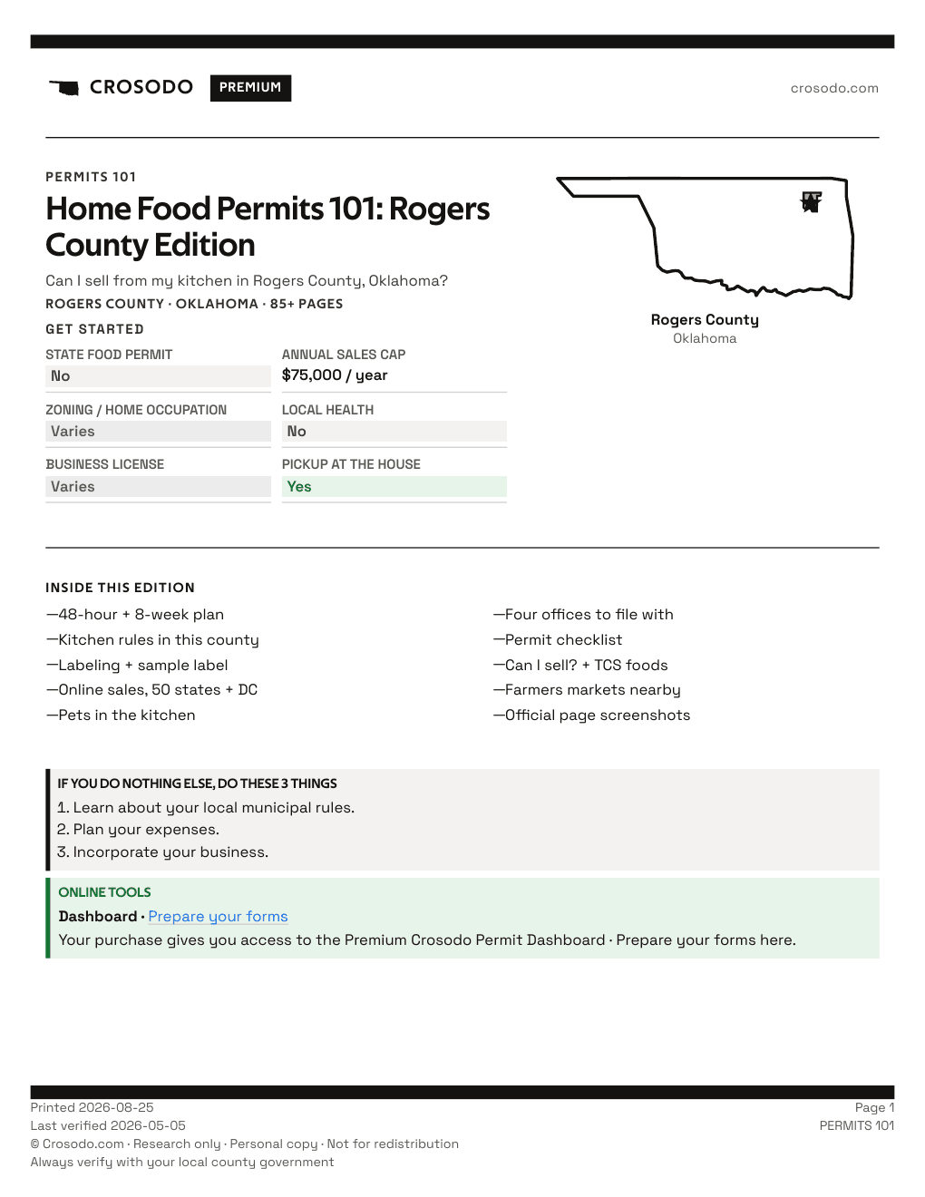 Permit Guide 101 cover for Rogers County