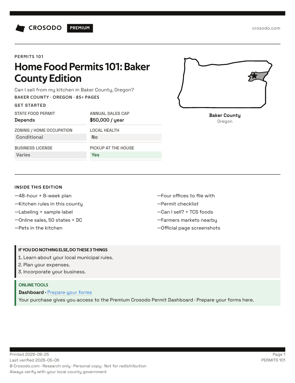 Permit Guide 101 cover for Baker County