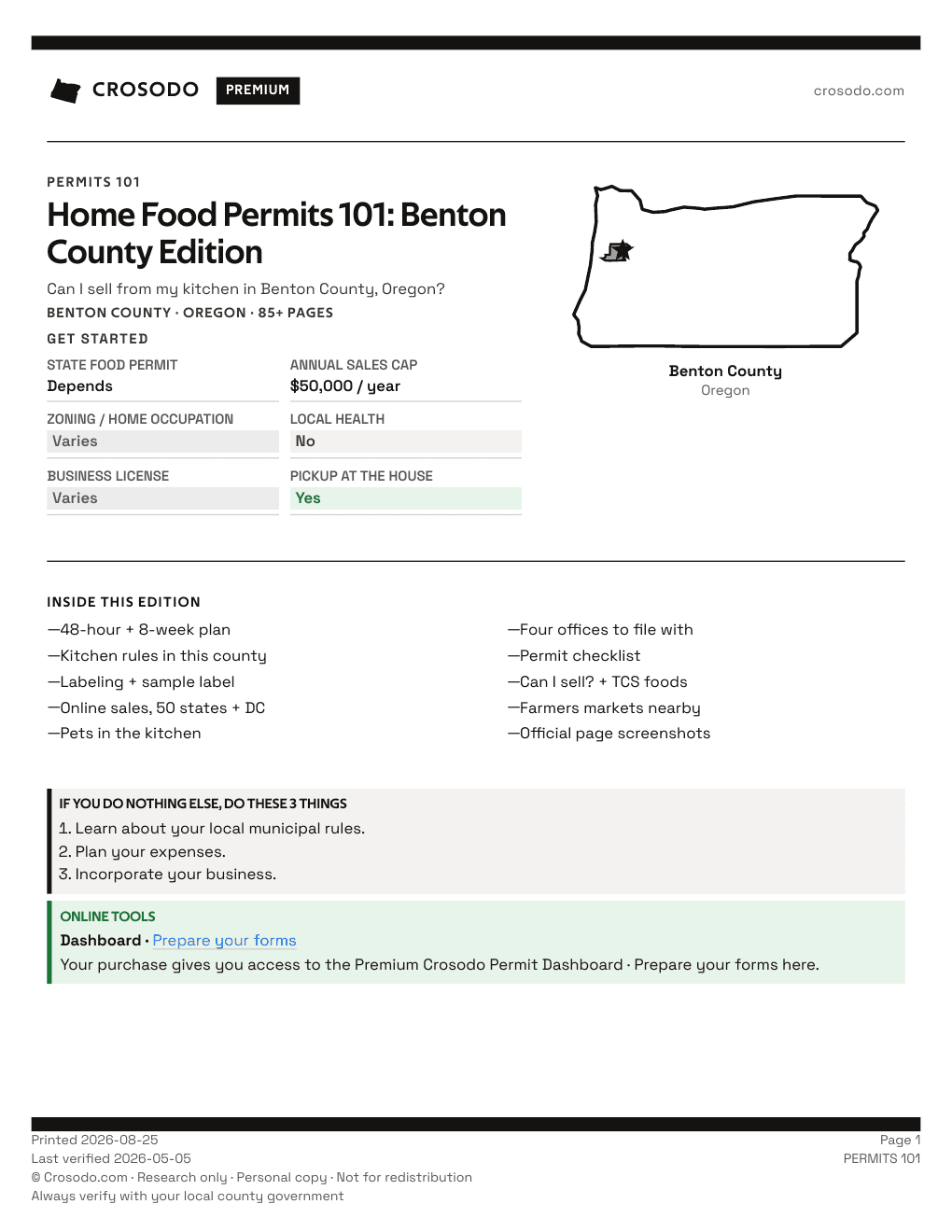 Permit Guide 101 cover for Benton County