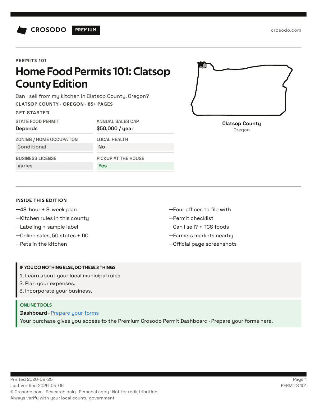 Permit Guide 101 cover for Clatsop County