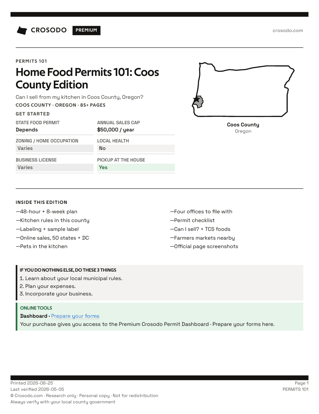 Permit Guide 101 cover for Coos County