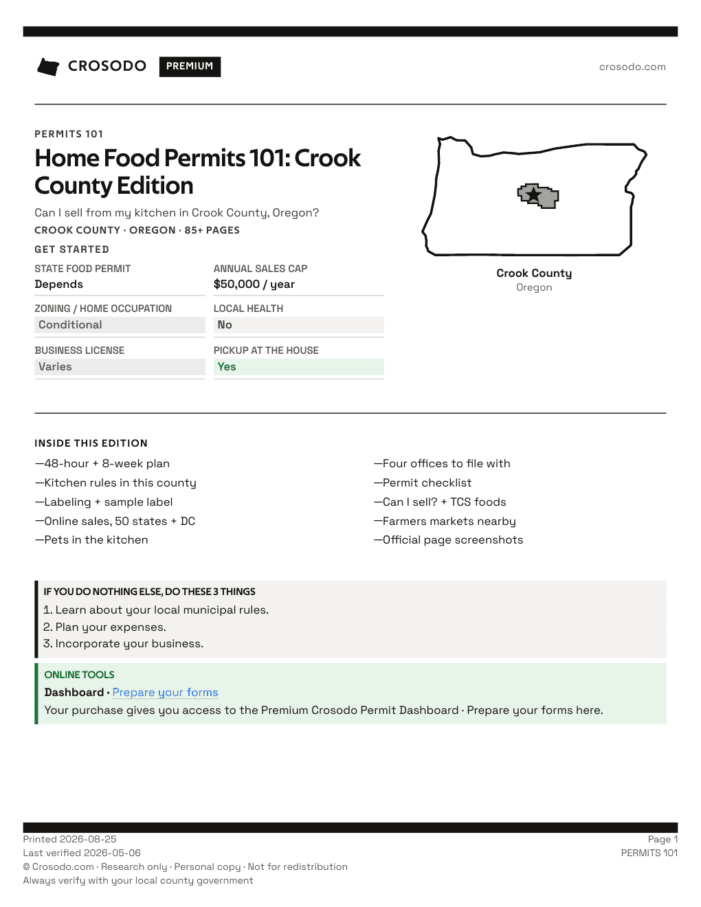 Permit Guide 101 cover for Crook County
