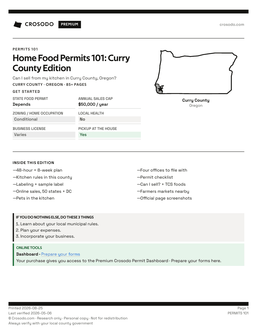 Permit Guide 101 cover for Curry County