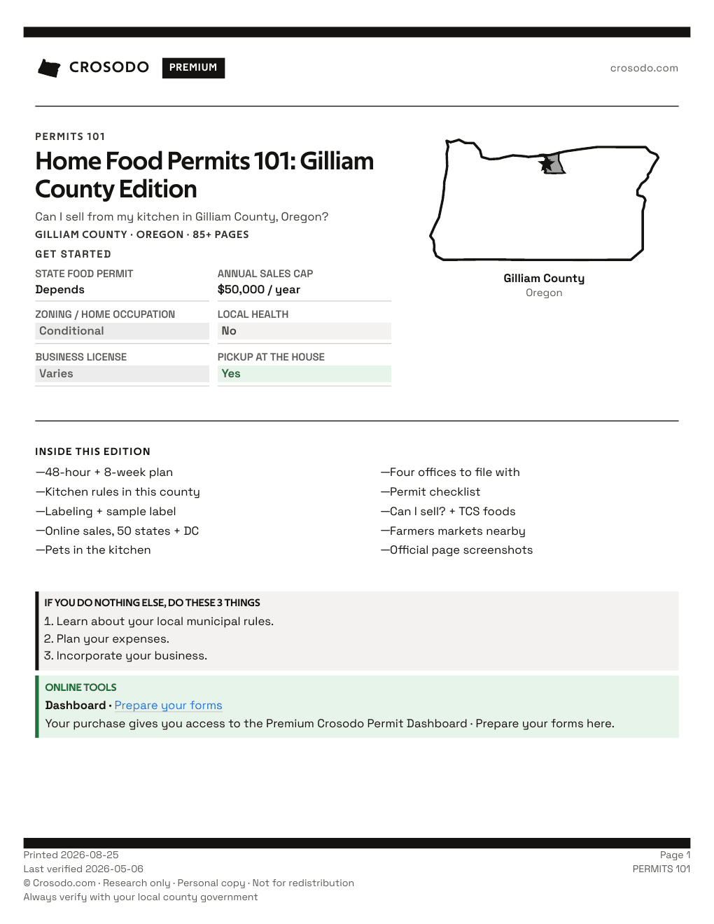 Permit Guide 101 cover for Gilliam County
