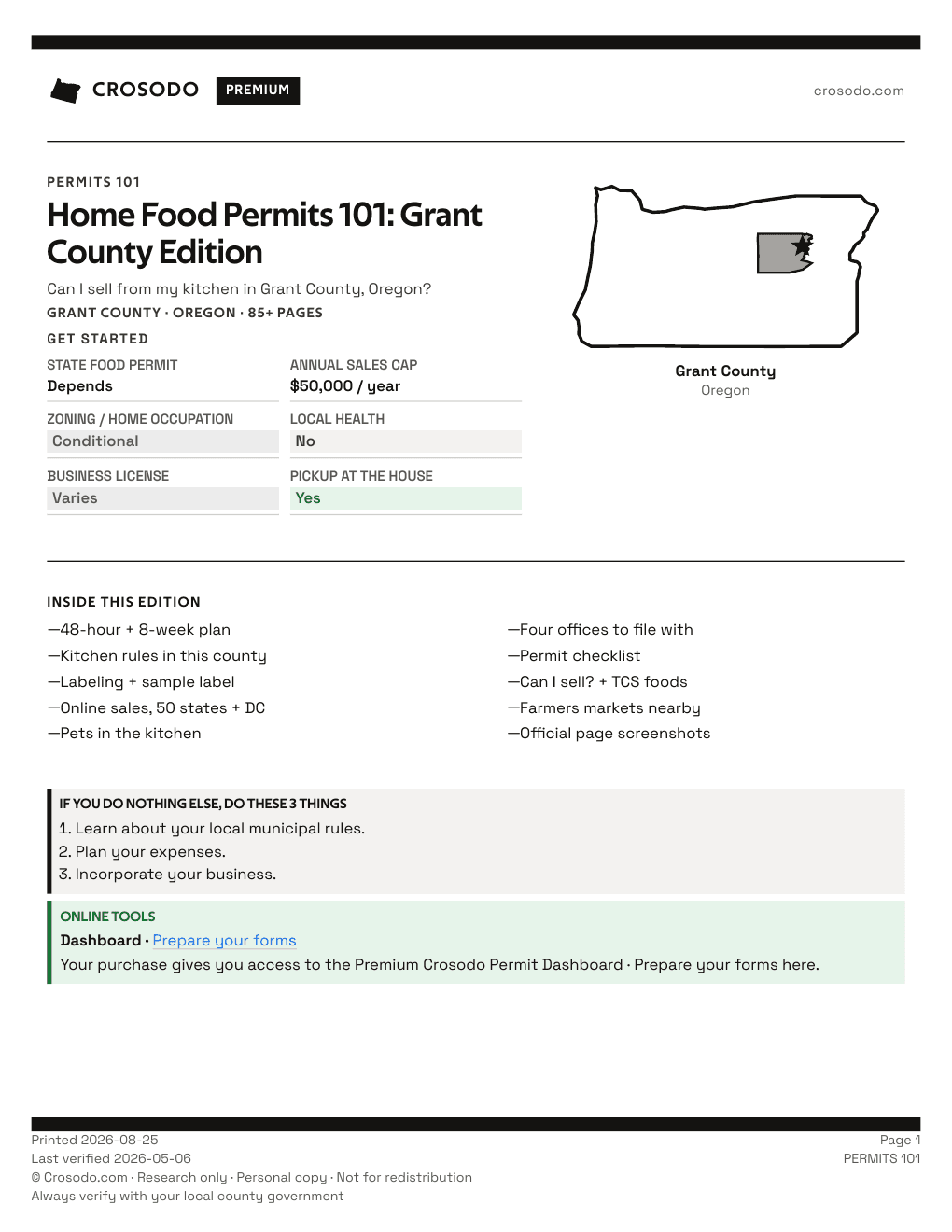 Permit Guide 101 cover for Grant County