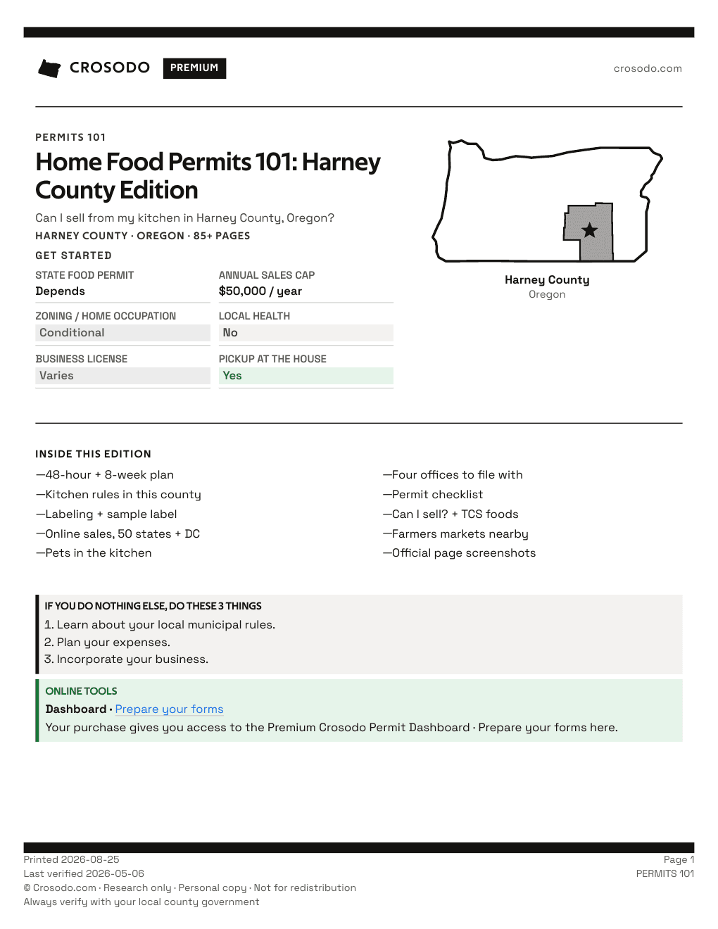 Permit Guide 101 cover for Harney County