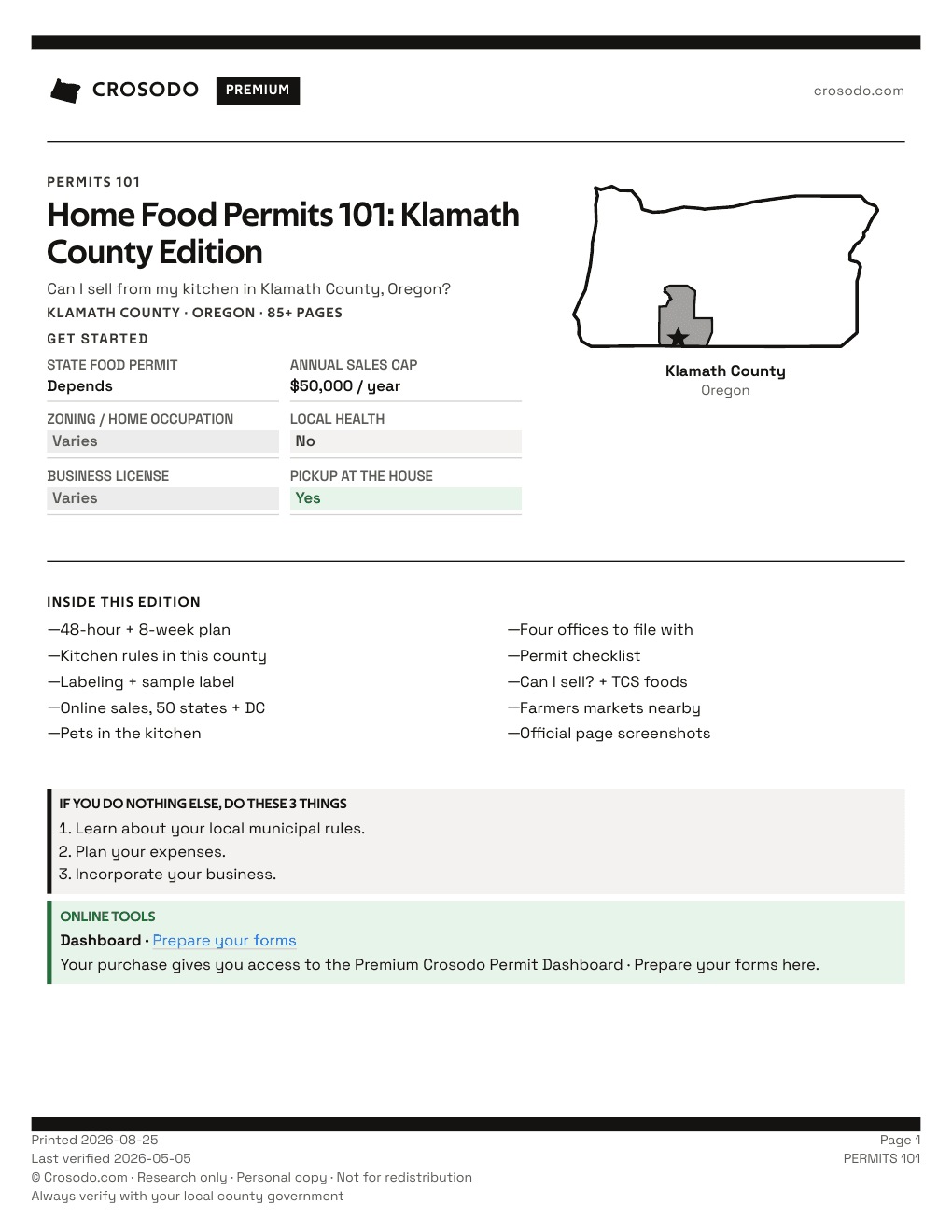 Permit Guide 101 cover for Klamath County