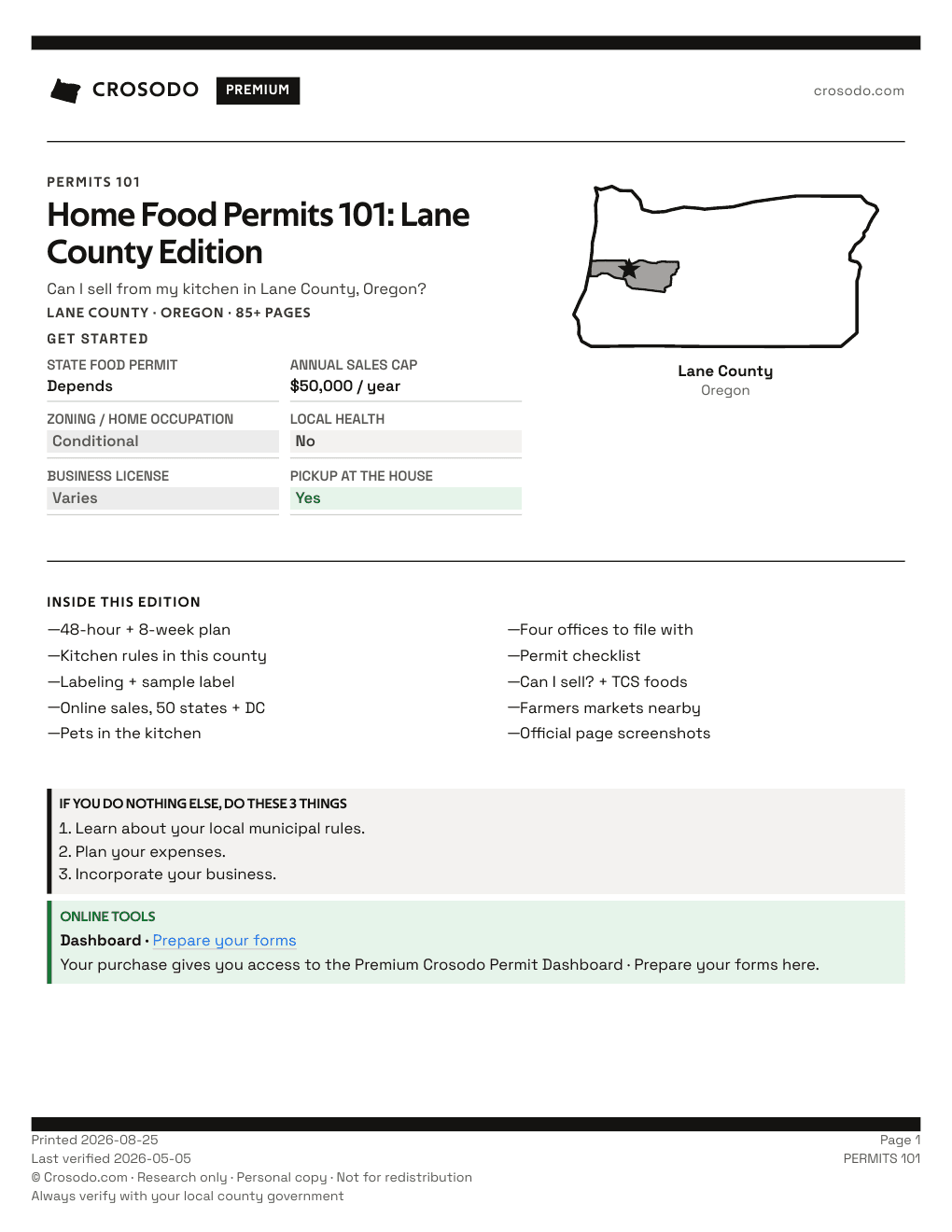 Permit Guide 101 cover for Lane County