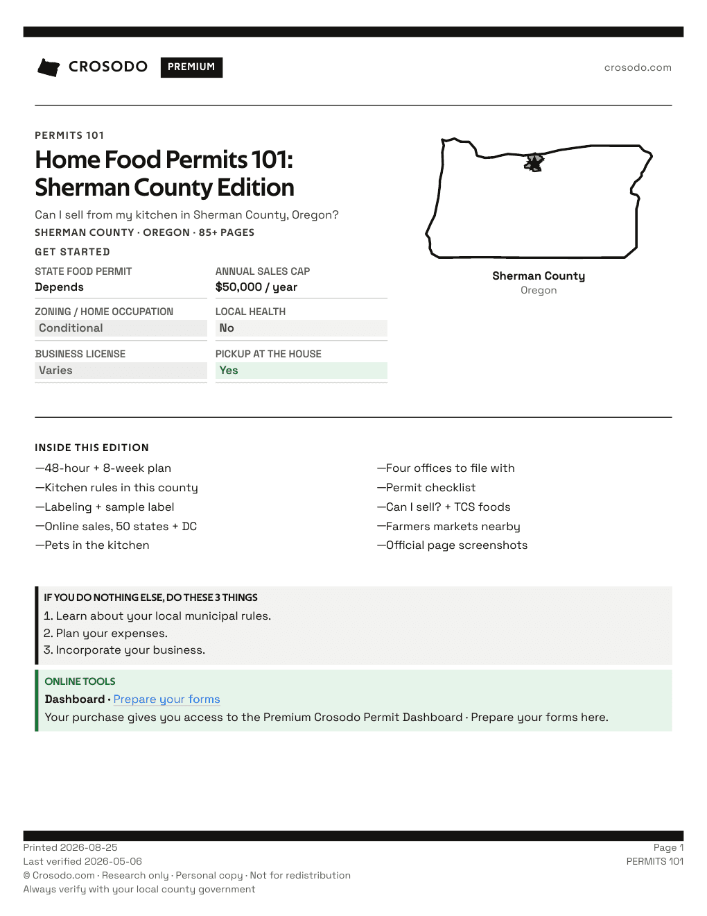 Permit Guide 101 cover for Sherman County