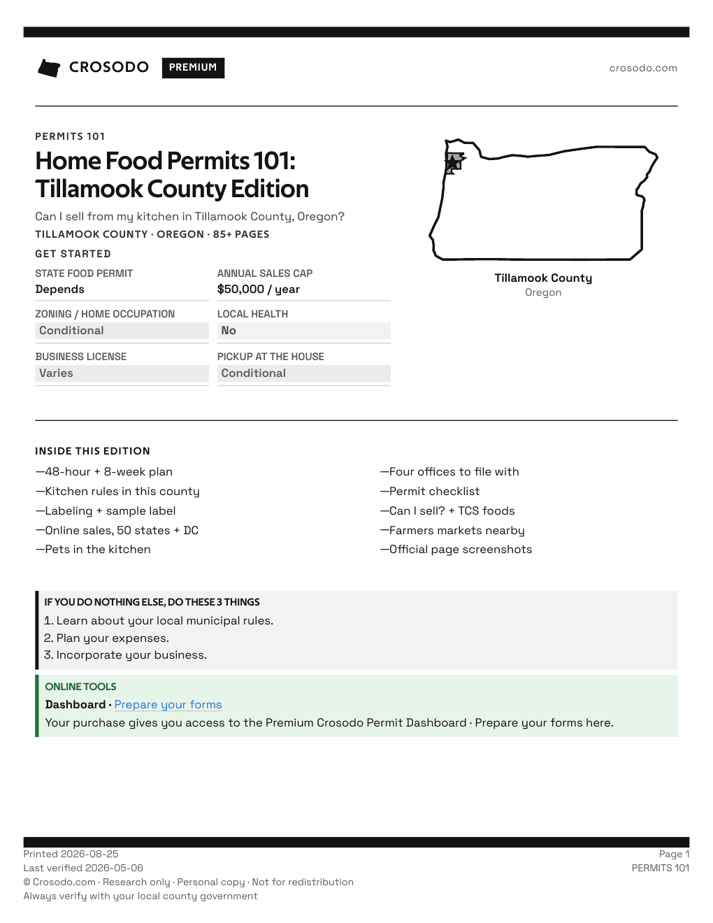 Permit Guide 101 cover for Tillamook County