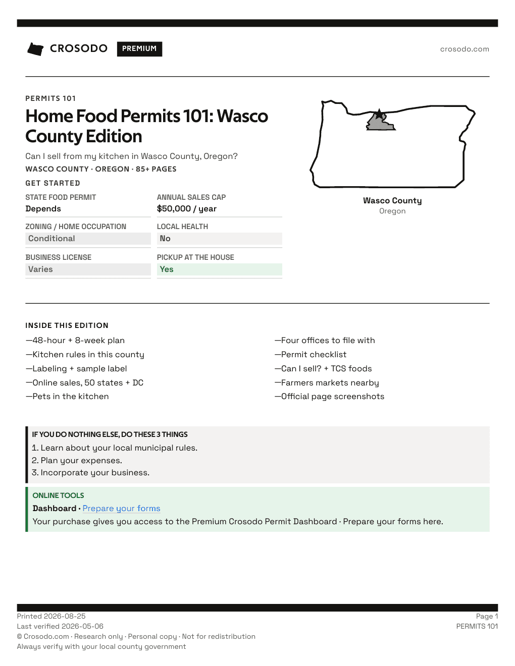 Permit Guide 101 cover for Wasco County