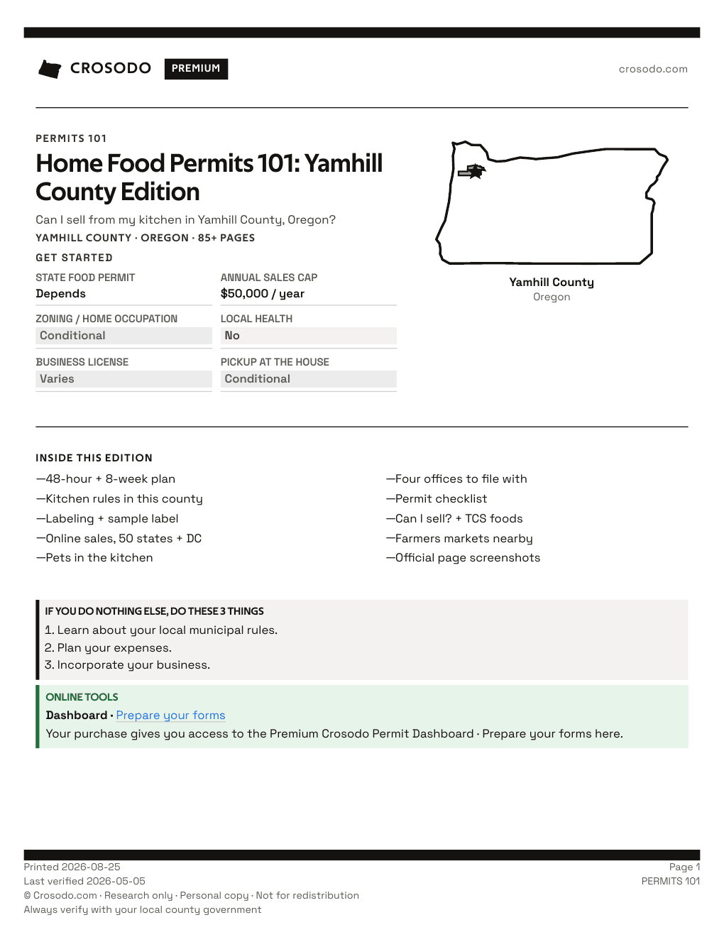 Permit Guide 101 cover for Yamhill County