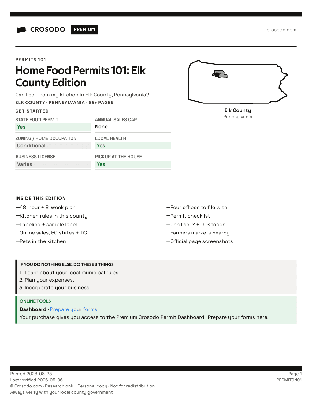 Permit Guide 101 cover for Elk County