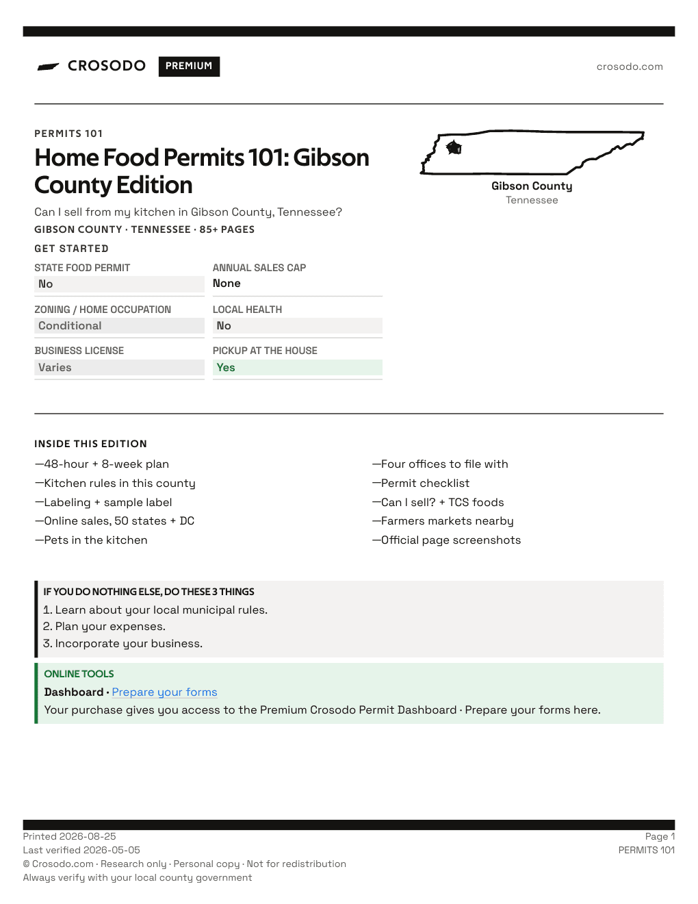 Permit Guide 101 cover for Gibson County
