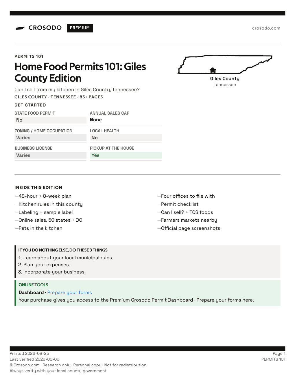 Permit Guide 101 cover for Giles County