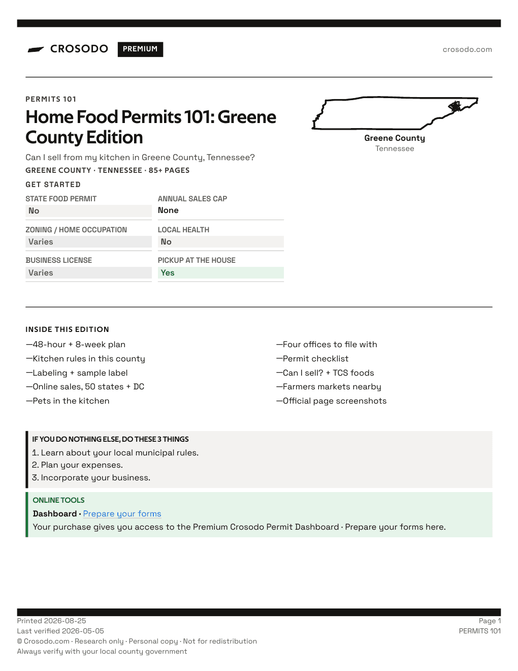 Permit Guide 101 cover for Greene County