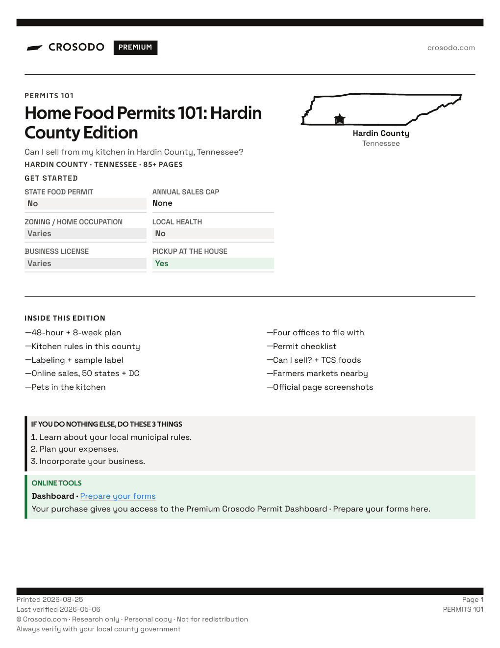 Permit Guide 101 cover for Hardin County