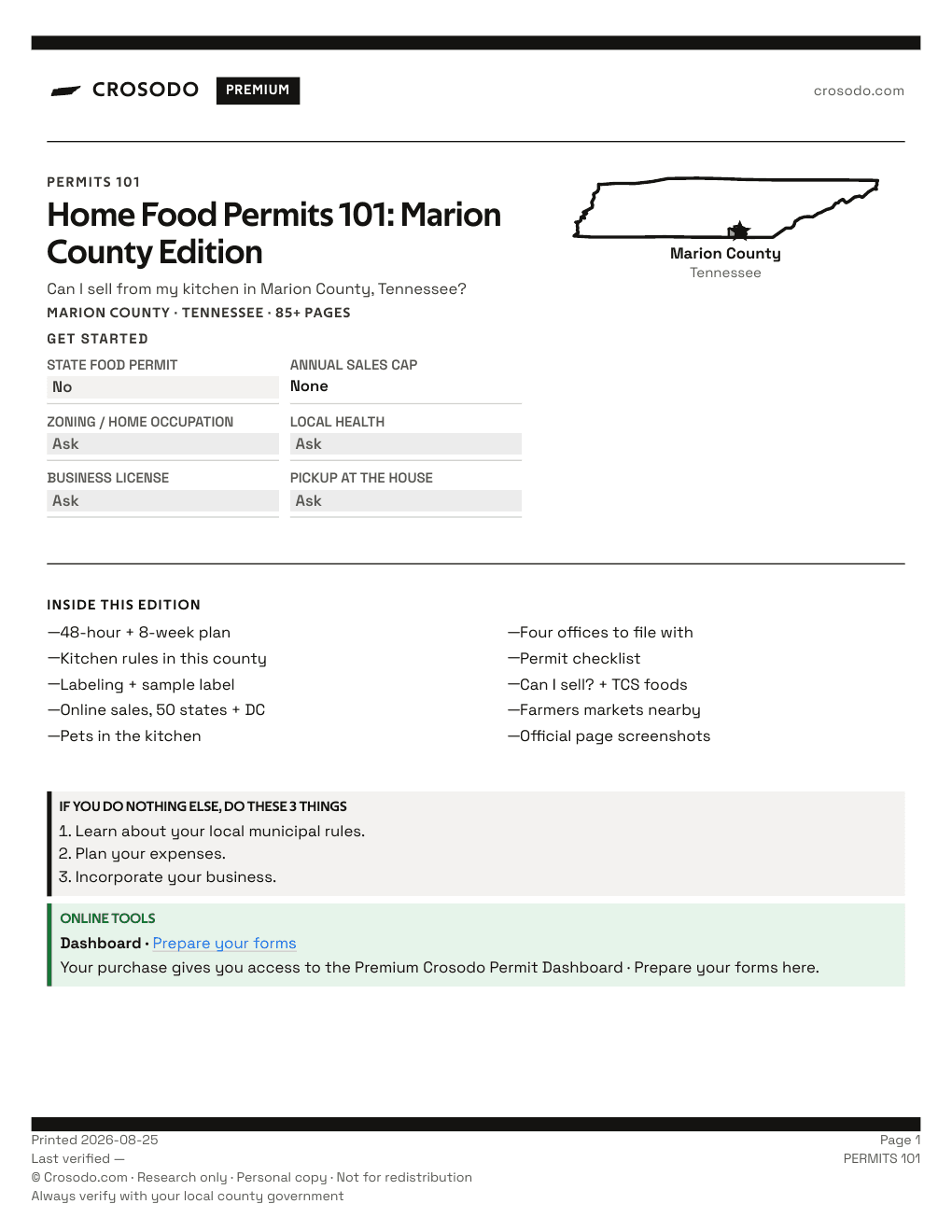 Permit Guide 101 cover for Marion County
