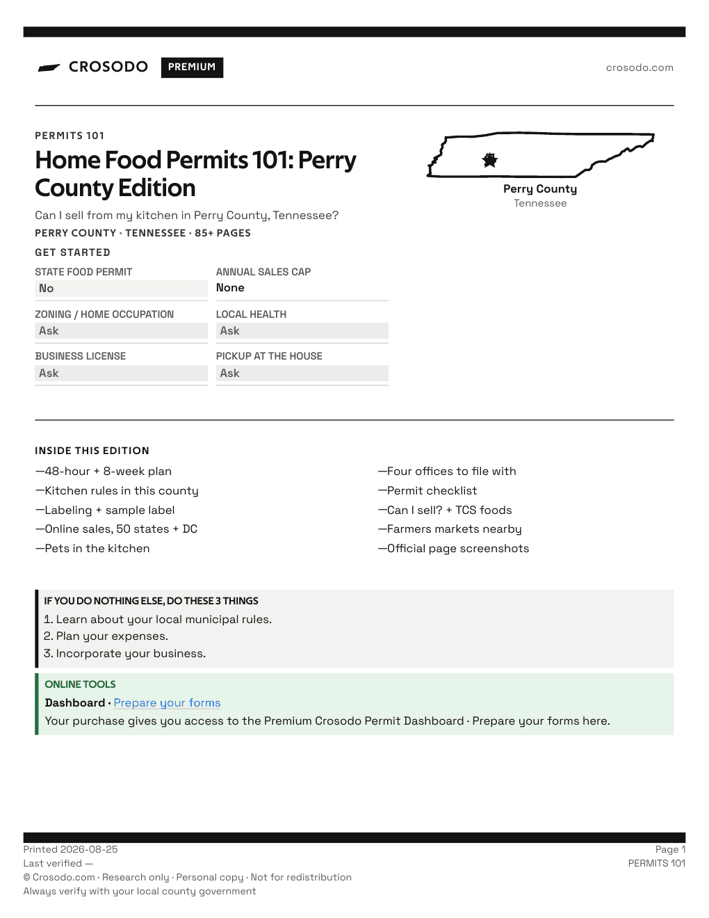Permit Guide 101 cover for Perry County
