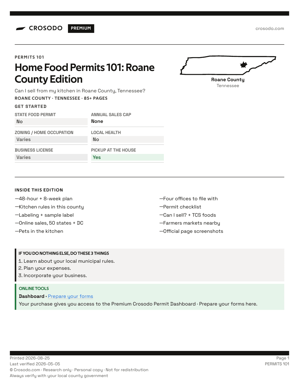 Permit Guide 101 cover for Roane County