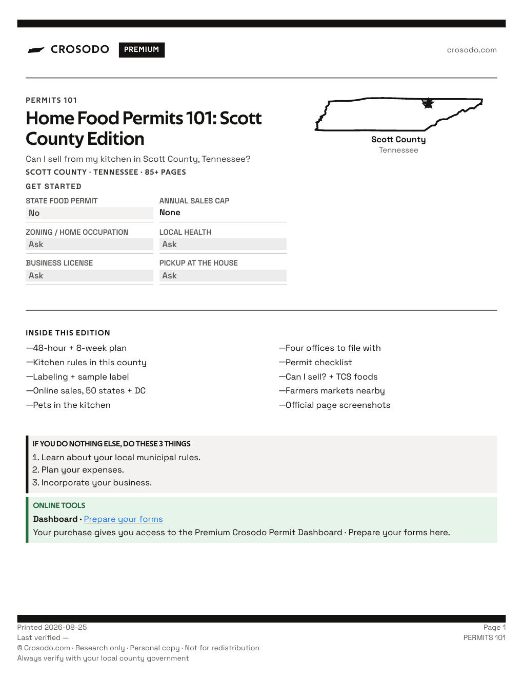 Permit Guide 101 cover for Scott County
