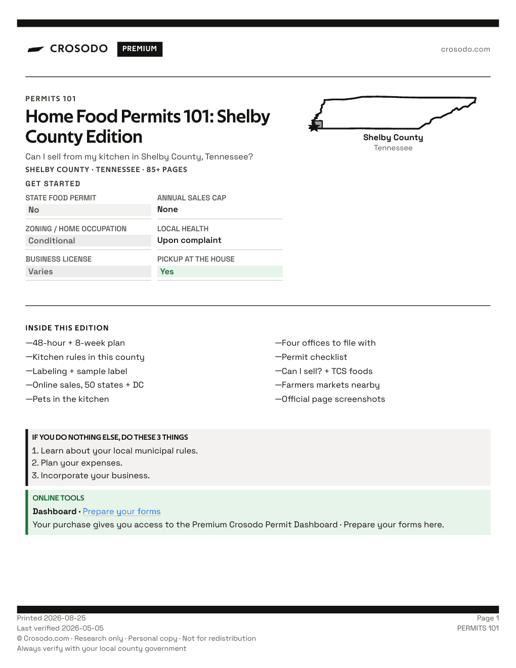 Permit Guide 101 cover for Shelby County
