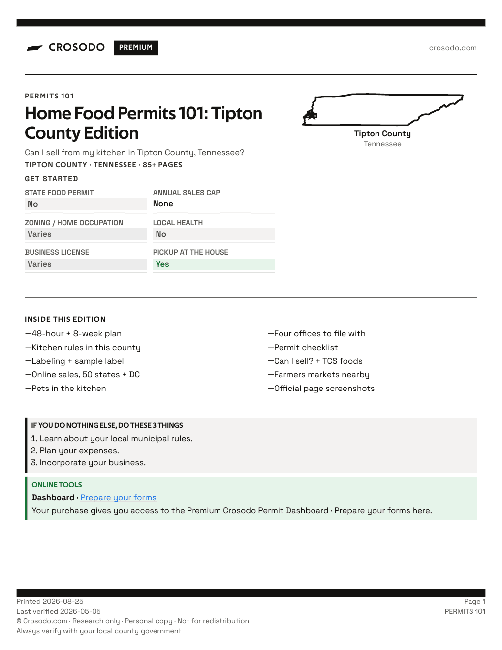 Permit Guide 101 cover for Tipton County