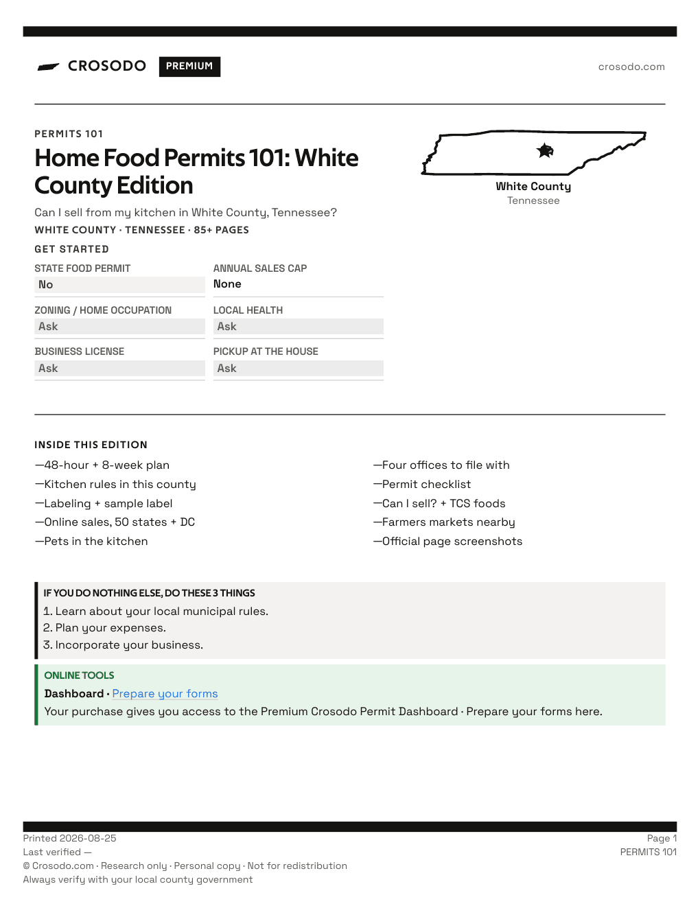 Permit Guide 101 cover for White County