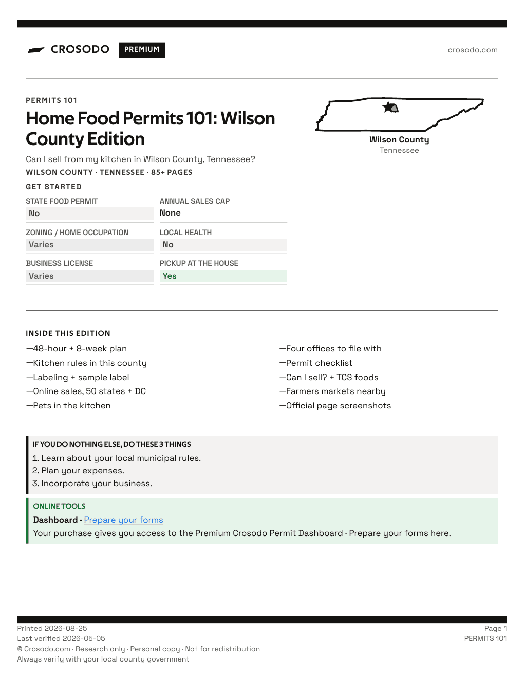Permit Guide 101 cover for Wilson County