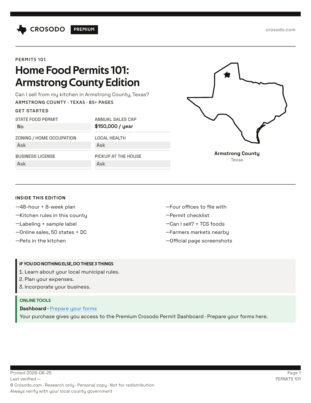 Permit Guide 101 cover for Armstrong County