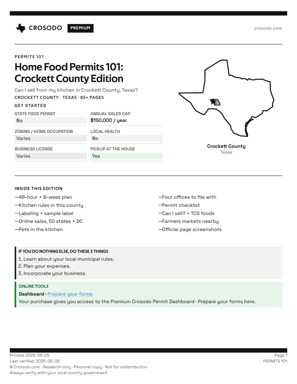Permit Guide 101 cover for Crockett County