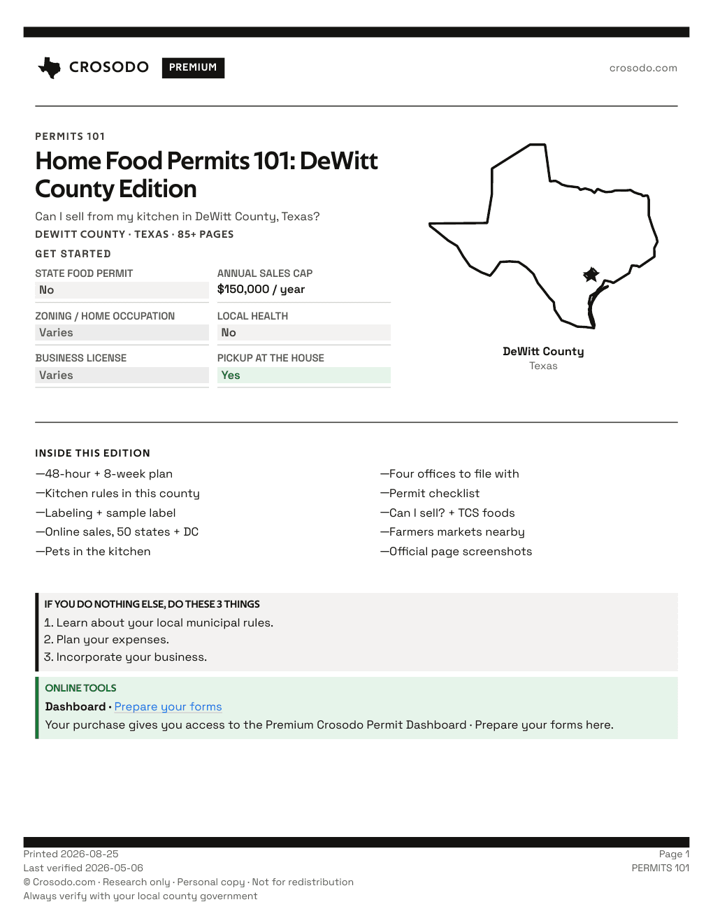 Permit Guide 101 cover for DeWitt County