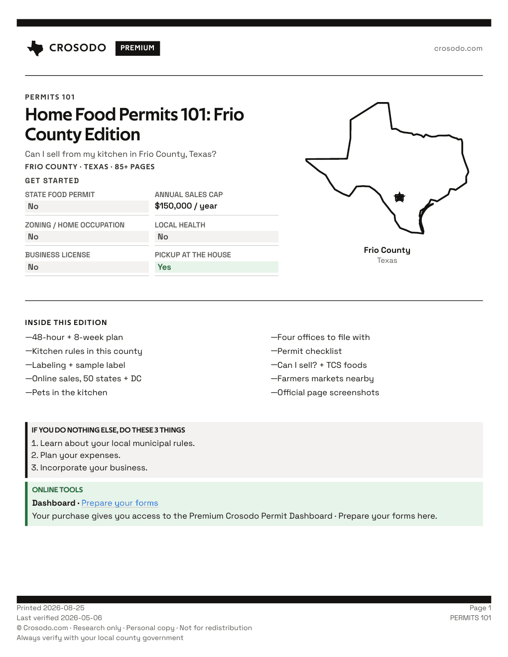 Permit Guide 101 cover for Frio County