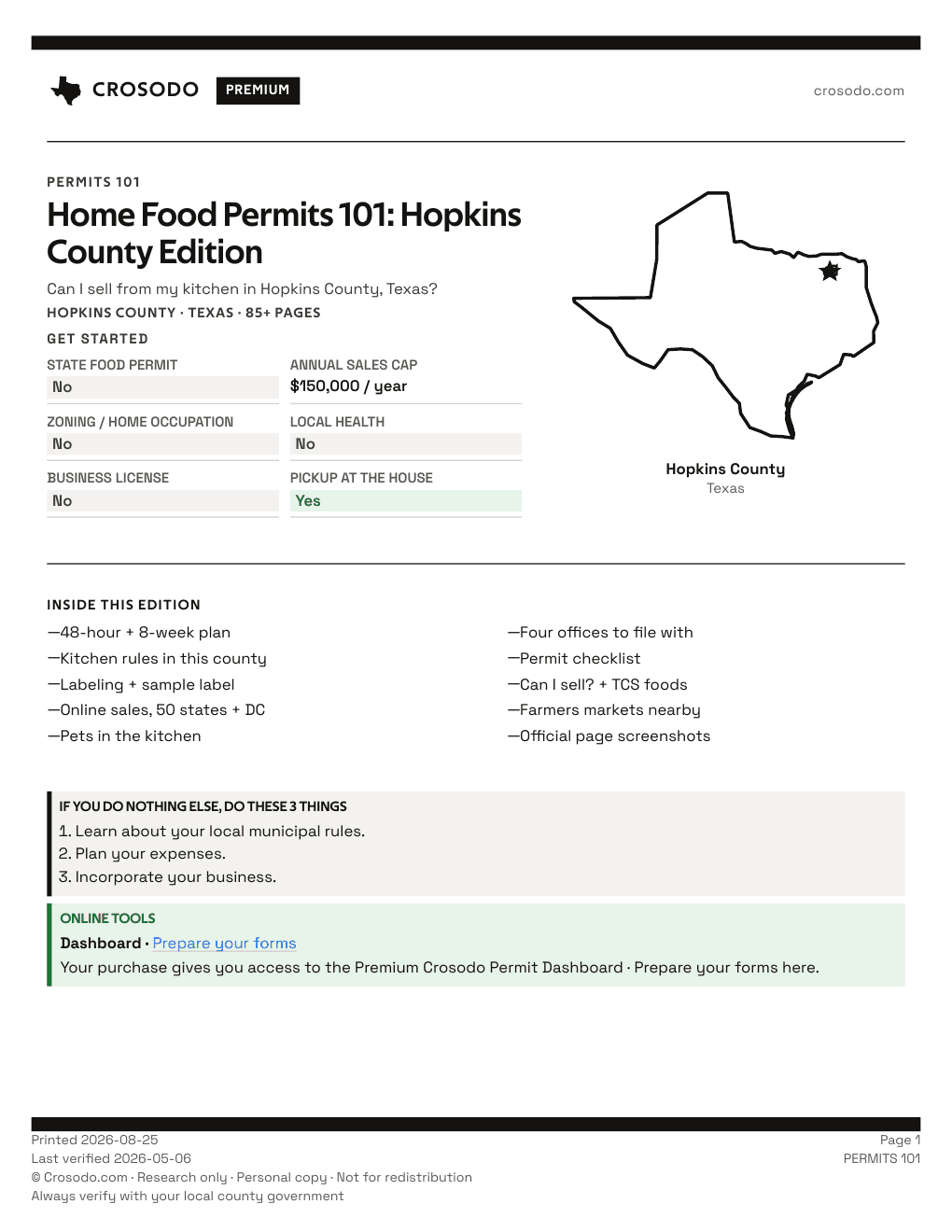 Permit Guide 101 cover for Hopkins County