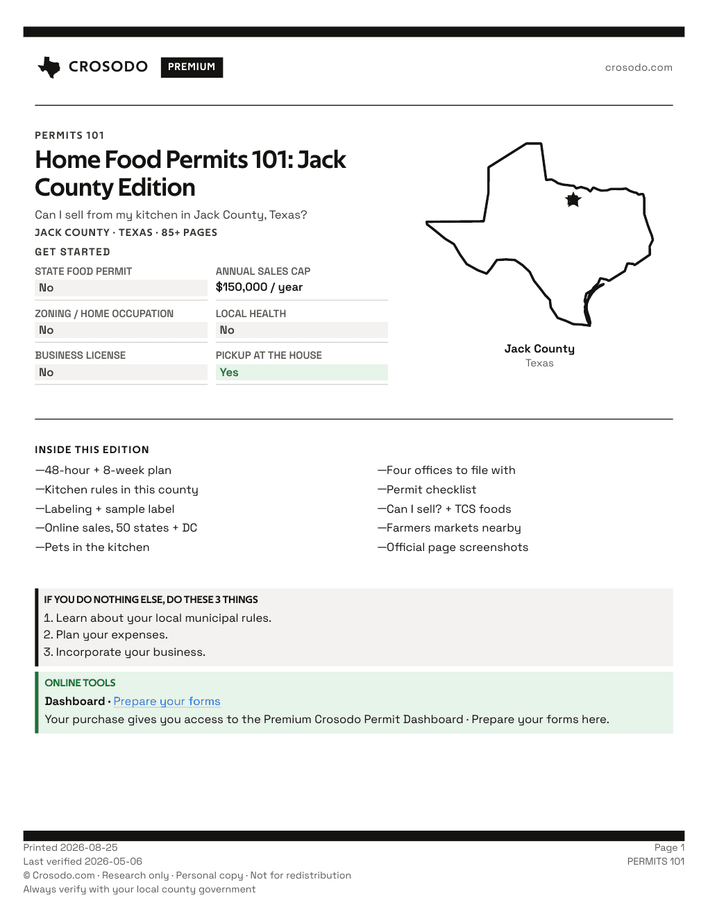 Permit Guide 101 cover for Jack County