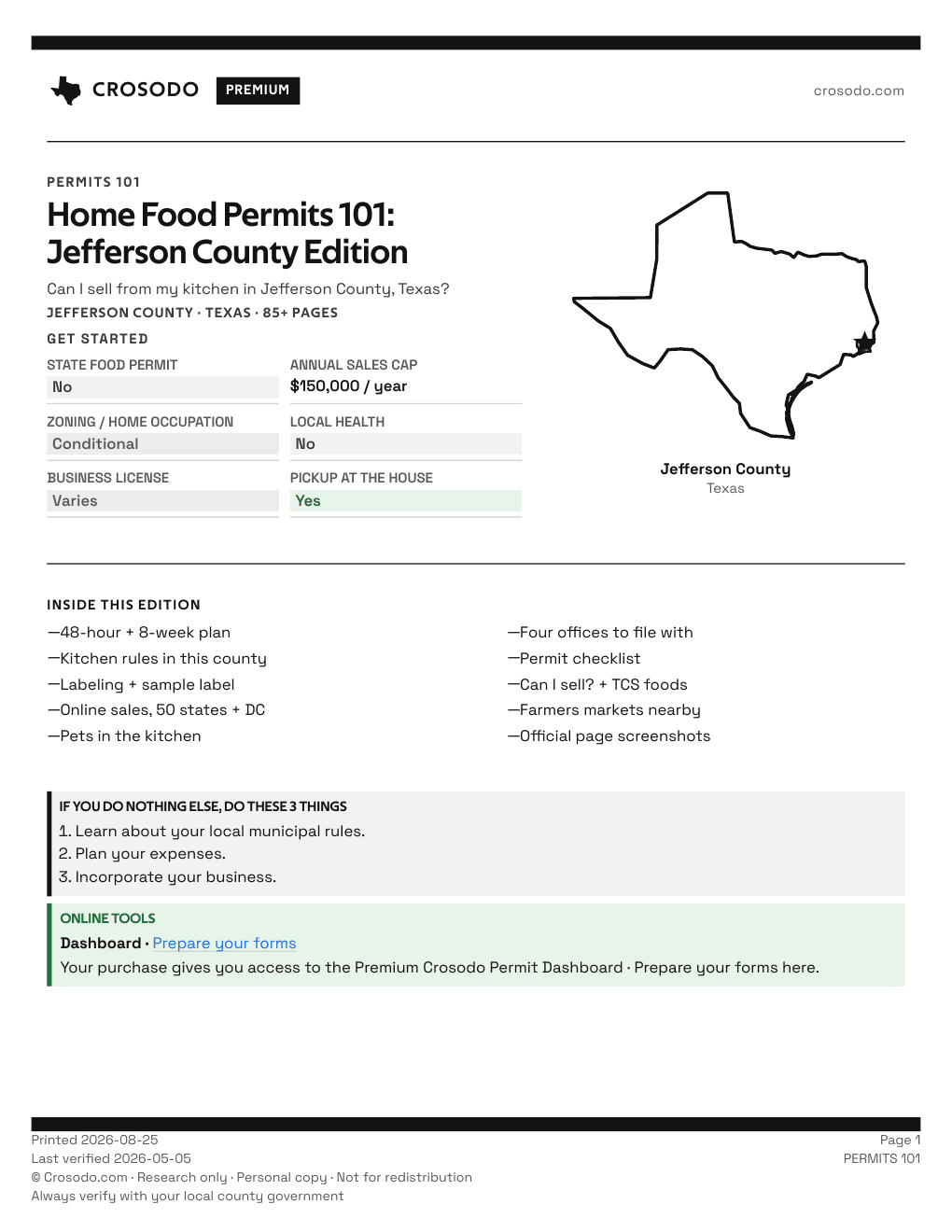 Permit Guide 101 cover for Jefferson County