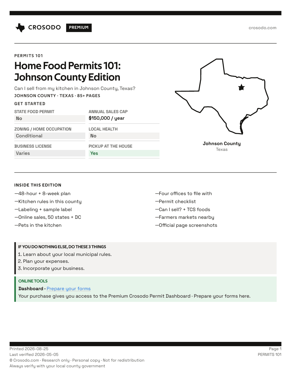 Permit Guide 101 cover for Johnson County