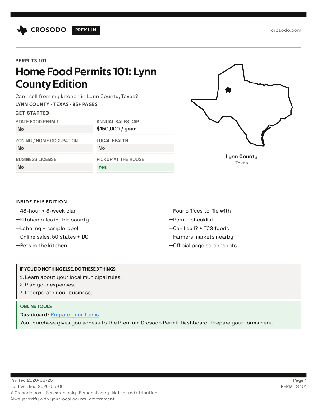 Permit Guide 101 cover for Lynn County