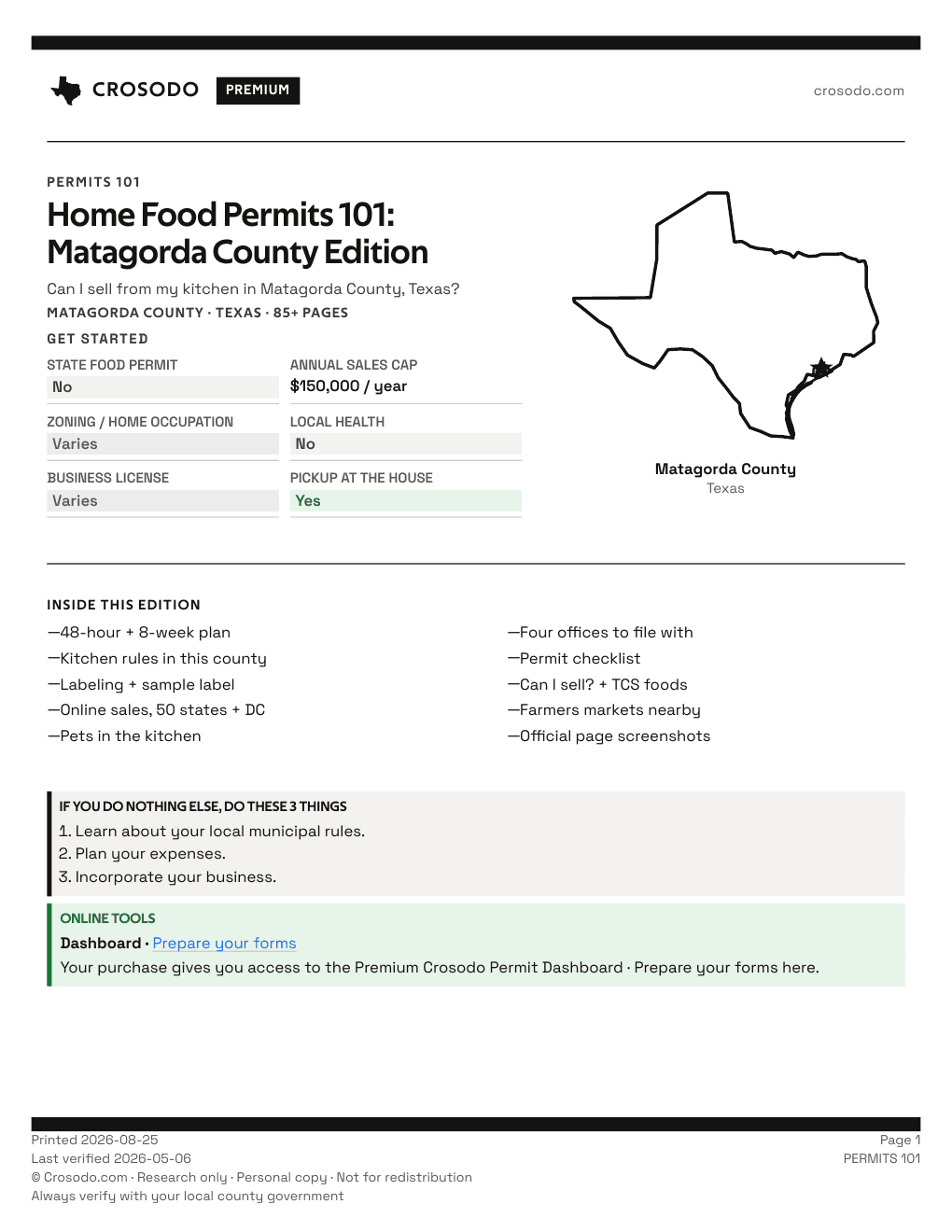Permit Guide 101 cover for Matagorda County