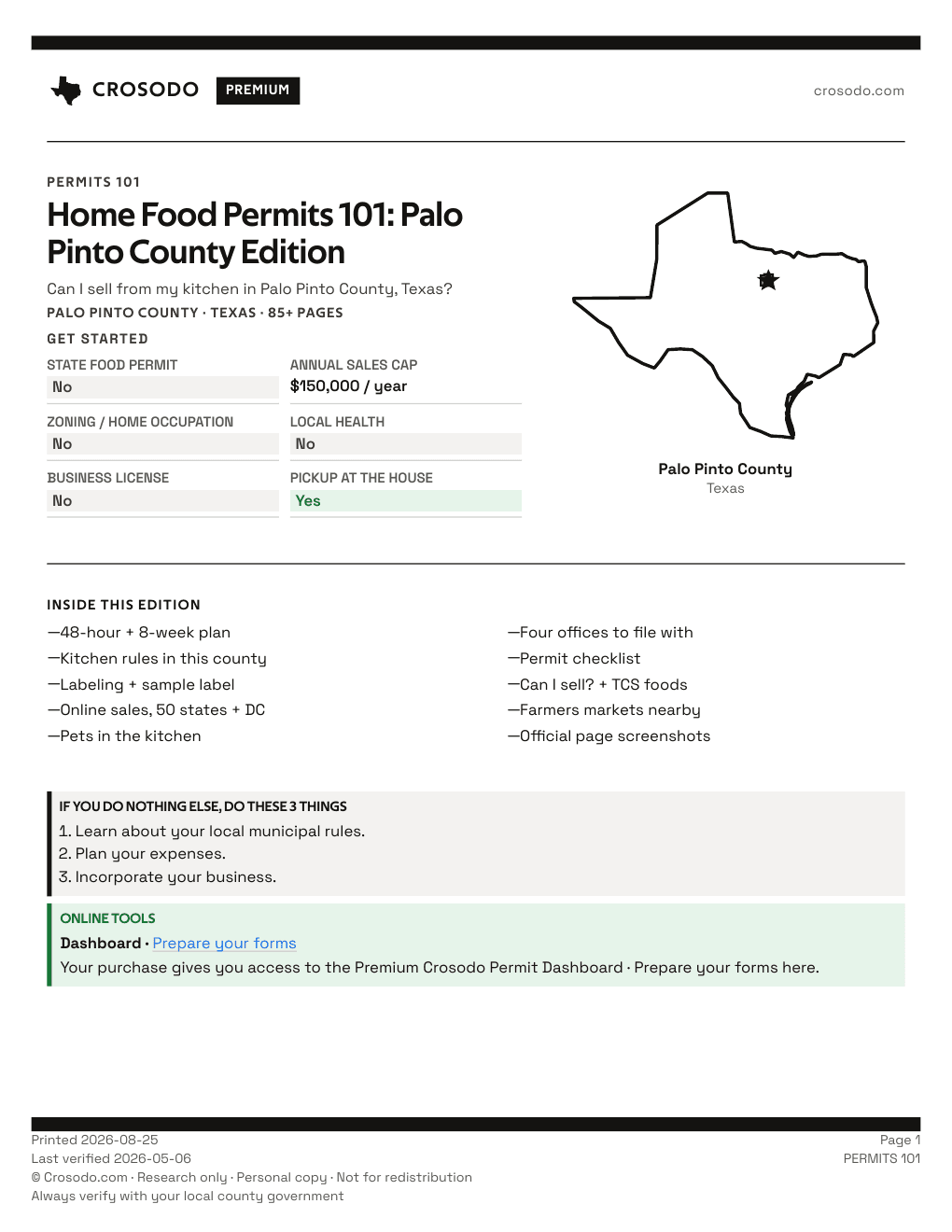 Permit Guide 101 cover for Palo Pinto County