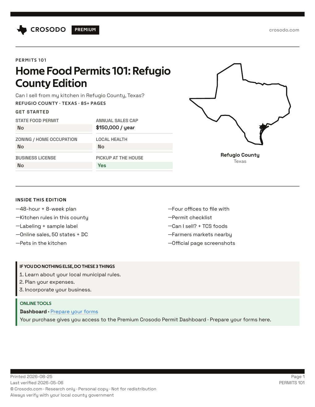 Permit Guide 101 cover for Refugio County