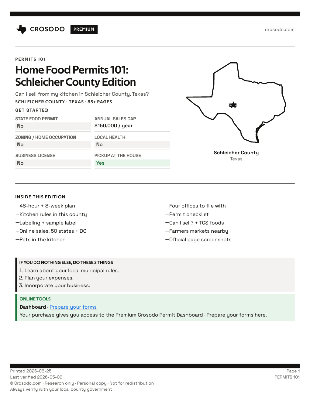 Permit Guide 101 cover for Schleicher County