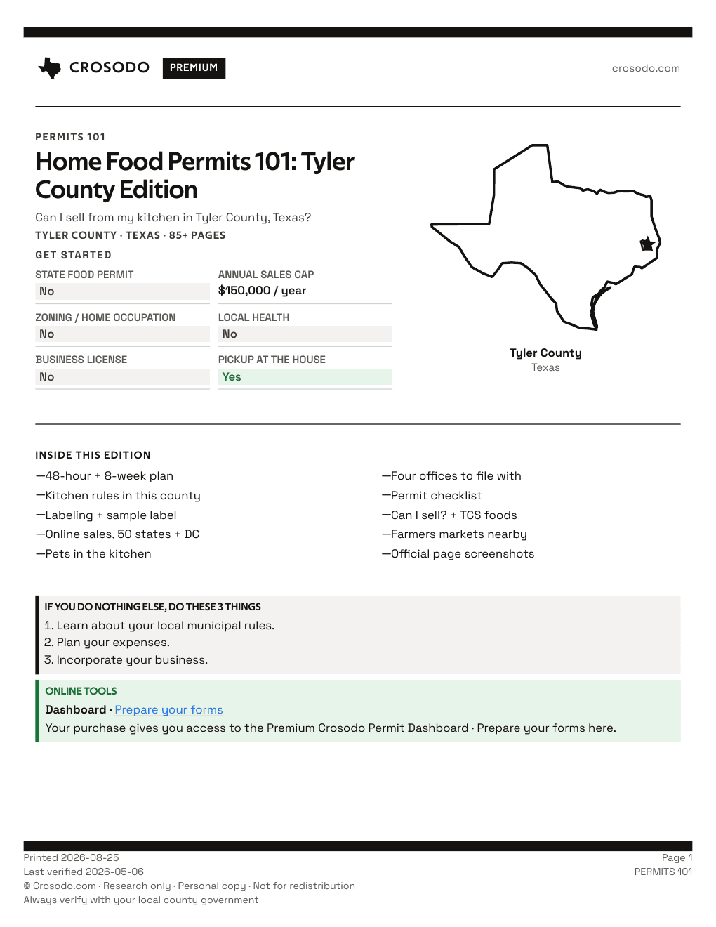 Permit Guide 101 cover for Tyler County